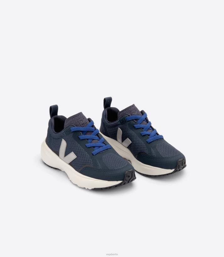 Veja 46FB384 Kanarische elastische Schnürsenkel Alveomesh Nautico Oxford Grau